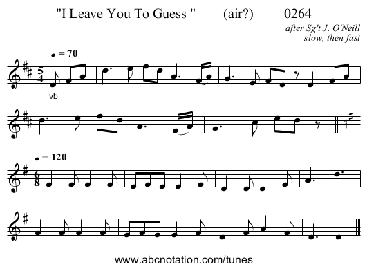 I Leave You To Guess (air?) 0264 - staff notation