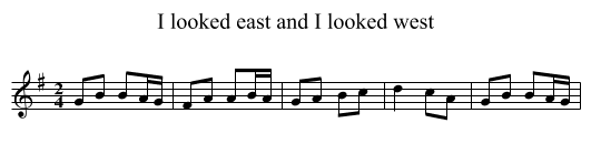 I looked east and I looked west - staff notation