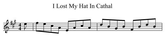 I Lost My Hat In Cathal - staff notation