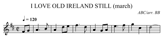 I LOVE OLD IRELAND STILL (march) - staff notation