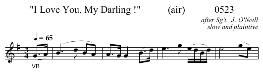 I Love You, My Darling !           (air)            0523 - staff notation