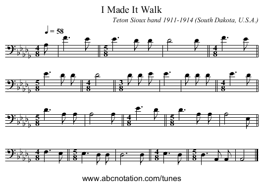 I Made It Walk - staff notation