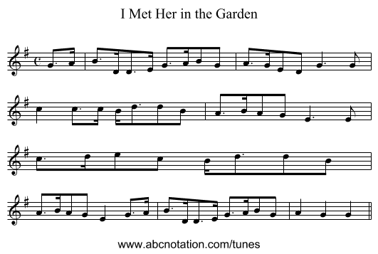 I Met Her in the Garden - staff notation