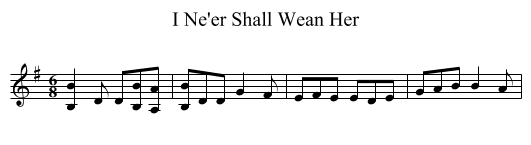 I Ne'er Shall Wean Her - staff notation