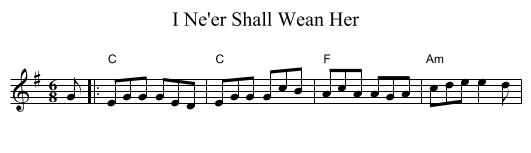 I Ne'er Shall Wean Her - staff notation