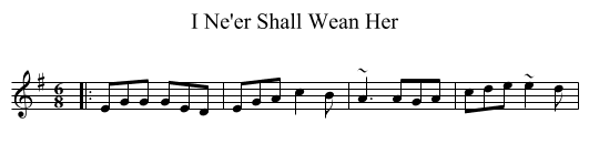 I Ne'er Shall Wean Her - staff notation
