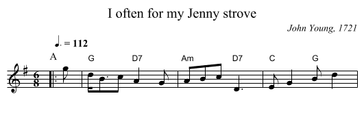 I often for my Jenny strove - staff notation