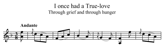 I once had a True-love - staff notation