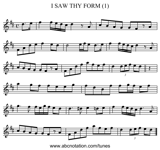 I SAW THY FORM (1) - staff notation