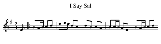 I Say Sal - staff notation