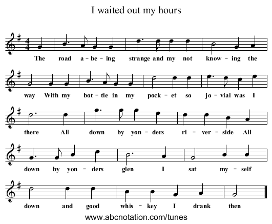 I waited out my hours - staff notation