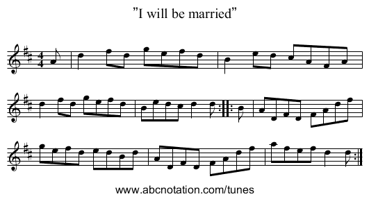 ”I will be married” - staff notation