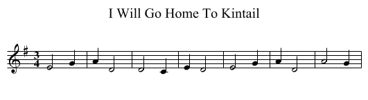 I Will Go Home To Kintail - staff notation