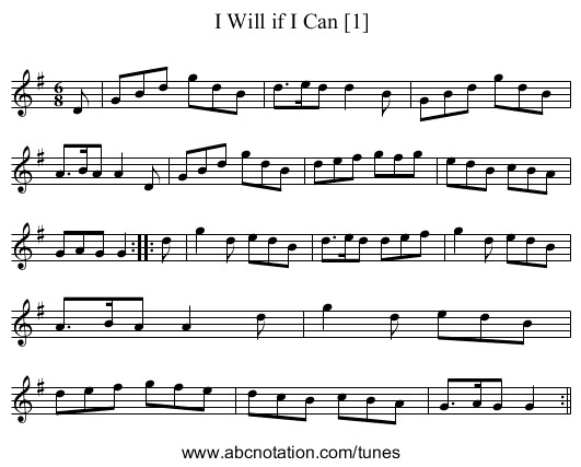I Will if I Can [1] - staff notation