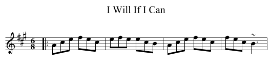 I Will If I Can - staff notation