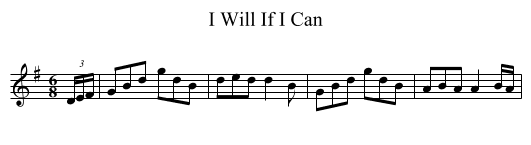 I Will If I Can - staff notation
