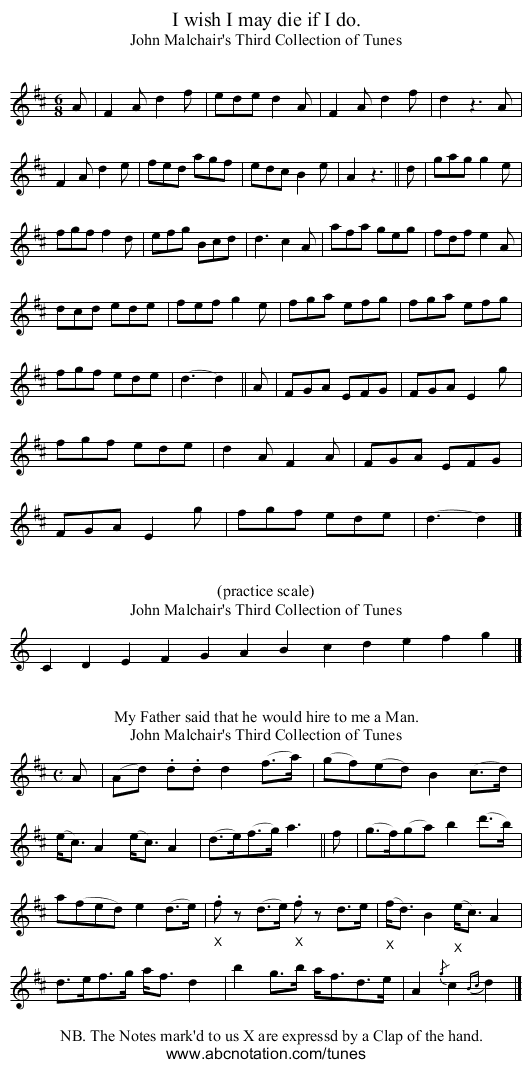 I wish I may die if I do. - staff notation