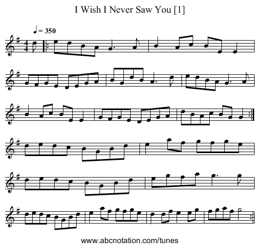 I Wish I Never Saw You [1] - staff notation