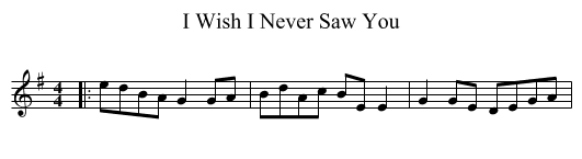 I Wish I Never Saw You - staff notation