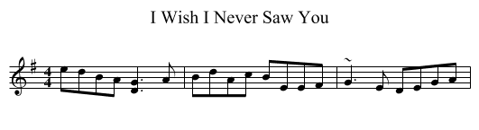 I Wish I Never Saw You - staff notation
