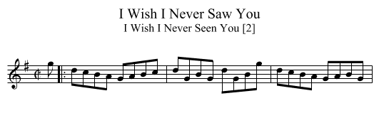 I Wish I Never Saw You - staff notation