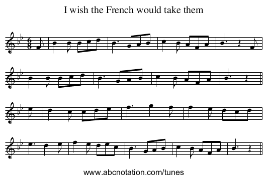 I wish the French would take them - staff notation