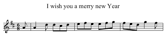 I wish you a merry new Year - staff notation