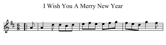 I Wish You A Merry New Year - staff notation
