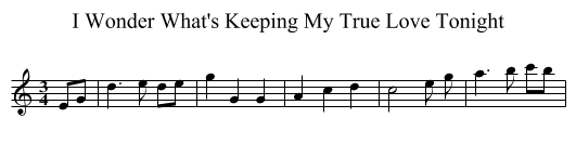 I Wonder What's Keeping My True Love Tonight - staff notation