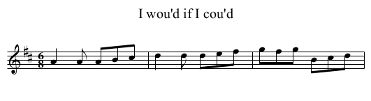 I wou'd if I cou'd - staff notation