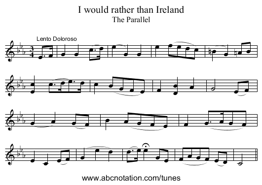 I would rather than Ireland - staff notation