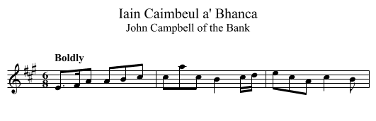 Iain Caimbeul a' Bhanca - staff notation