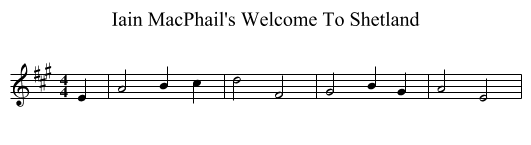 Iain MacPhail's Welcome To Shetland - staff notation