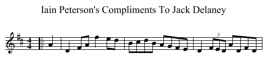 Iain Peterson's Compliments To Jack Delaney - staff notation