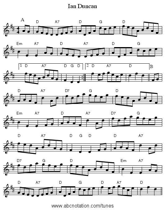 Ian Duncan - staff notation