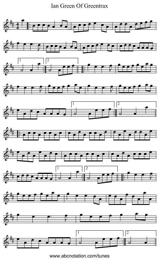 Ian Green Of Greentrax - staff notation