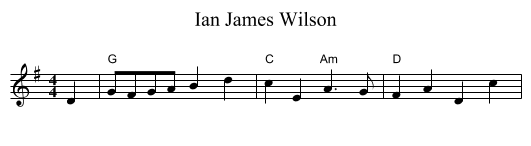 Ian James Wilson - staff notation
