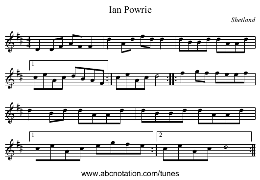 Ian Powrie - staff notation