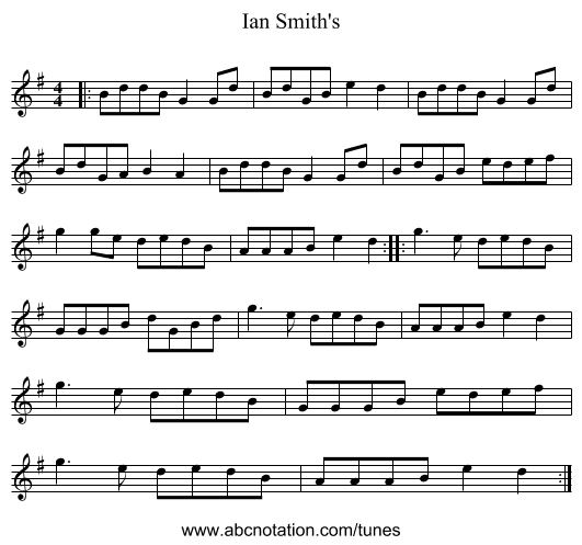 Ian Smith's - staff notation