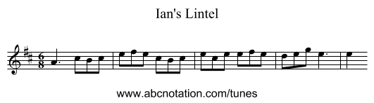 Ian's Lintel - staff notation