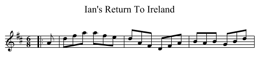 Ian's Return To Ireland - staff notation
