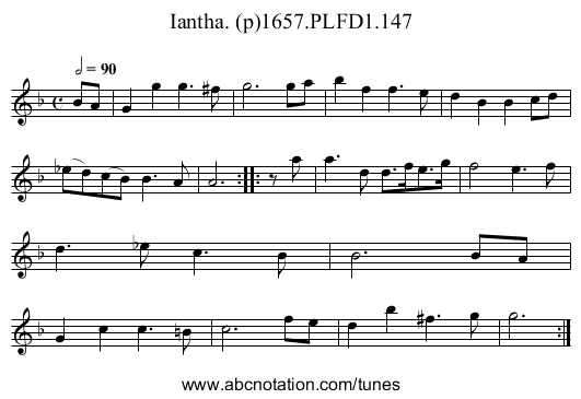 Iantha. (p)1657.PLFD1.147 - staff notation