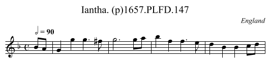Iantha. (p)1657.PLFD.147 - staff notation