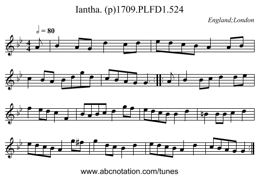 Iantha. (p)1709.PLFD1.524 - staff notation