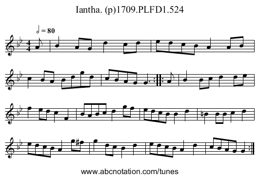 Iantha. (p)1709.PLFD1.524 - staff notation