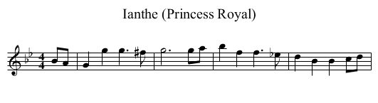 Ianthe (Princess Royal) - staff notation
