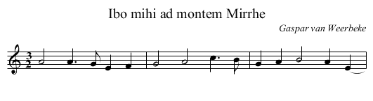 Ibo mihi ad montem Mirrhe - staff notation