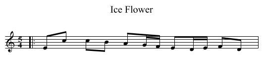 Ice Flower - staff notation