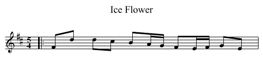 Ice Flower - staff notation