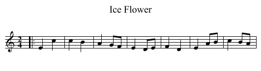 Ice Flower - staff notation